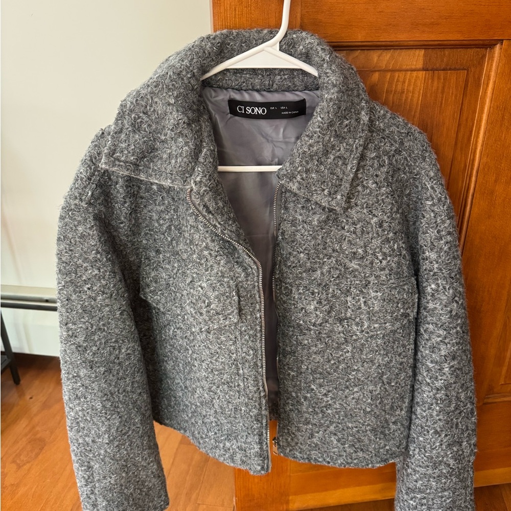 Ci Sono Gray Teddy Jacket Cozy and Stylish